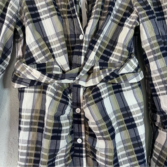 Veronica Beard Plaid Shirt Dress Belted Midi Button Front Long - Picture 13 of 14